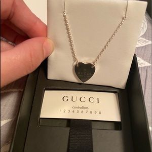 Gucci Hear Necklace with Gucci Trademark